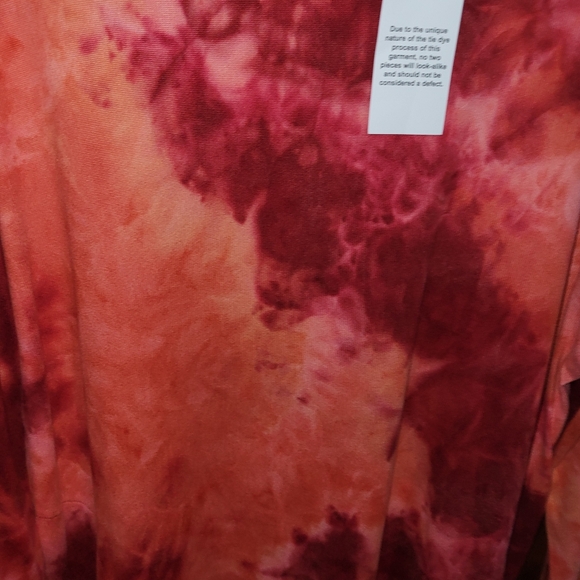 Tie-Dye Long Sleeve Top - Red, Orange And Pink - Picture 2 of 7